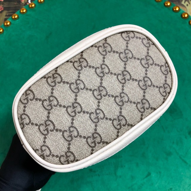 Gucci經典款女包 550620 古馳Ophidia迷你單肩包 GUCCI白pvc皮水桶包  gqy1936